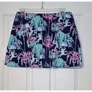 Lilly Pulitzer Madison Skort Navy Pop Up Monkey Trouble print Size Small